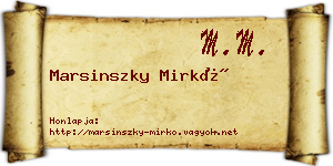 Marsinszky Mirkó névjegykártya